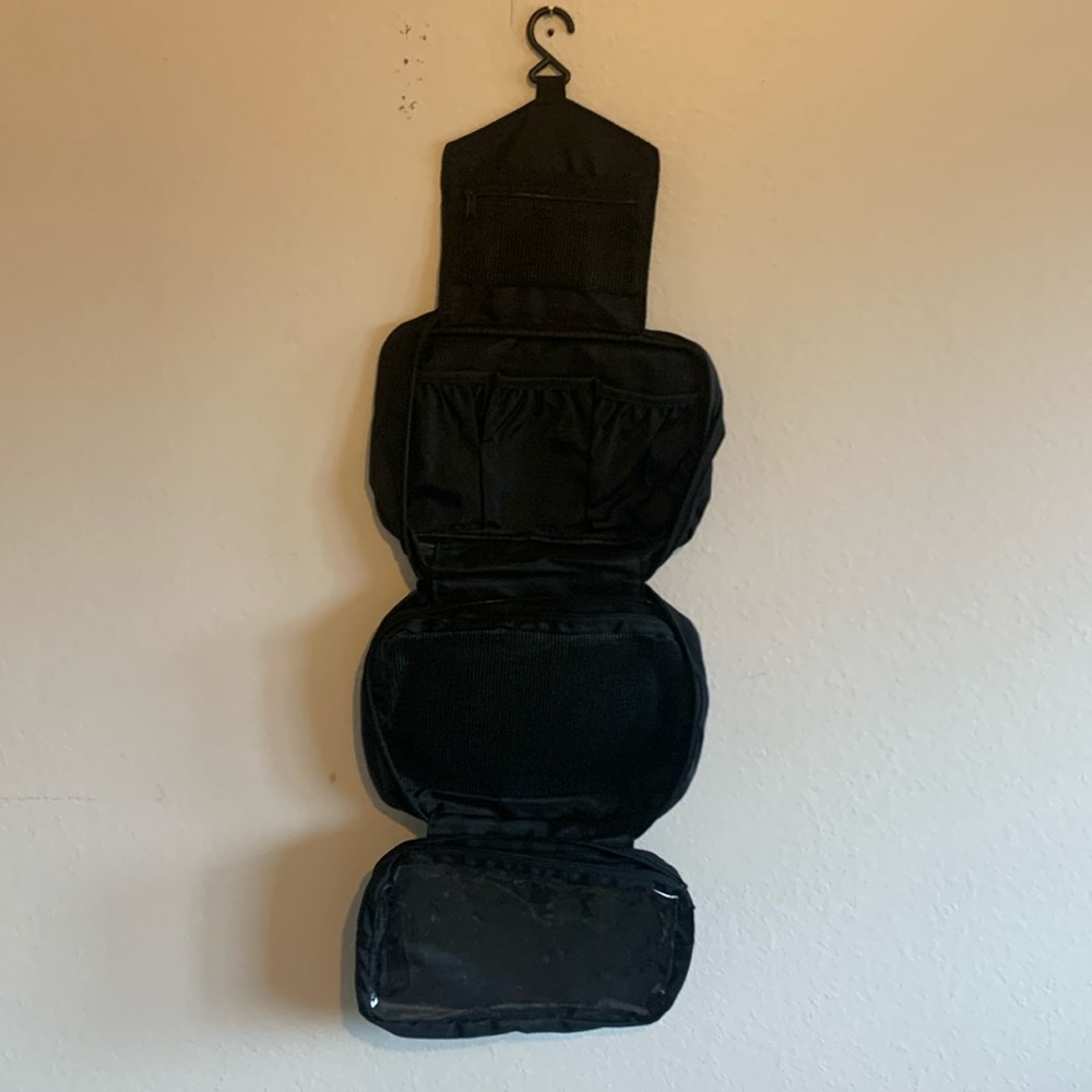 Hanging travel toiletry bag